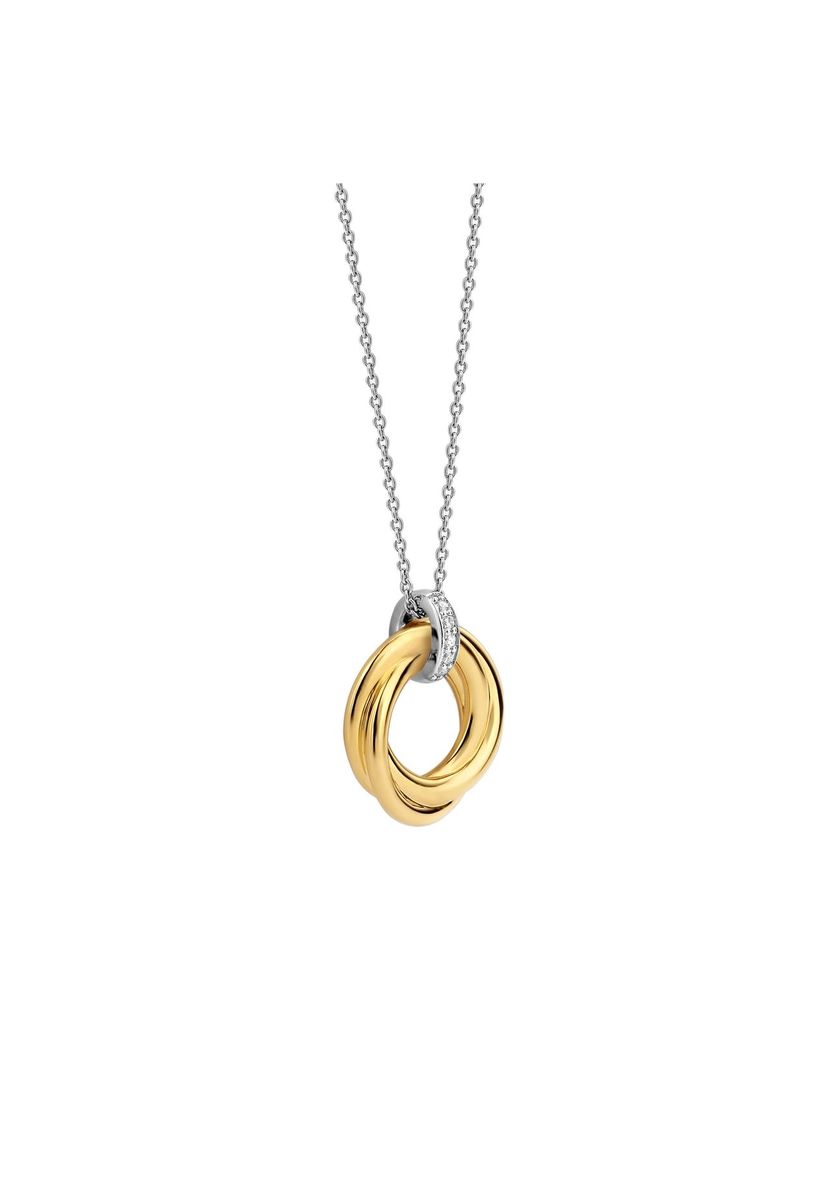 Halskette mit ineinandergreifenden gedrehten Ringen