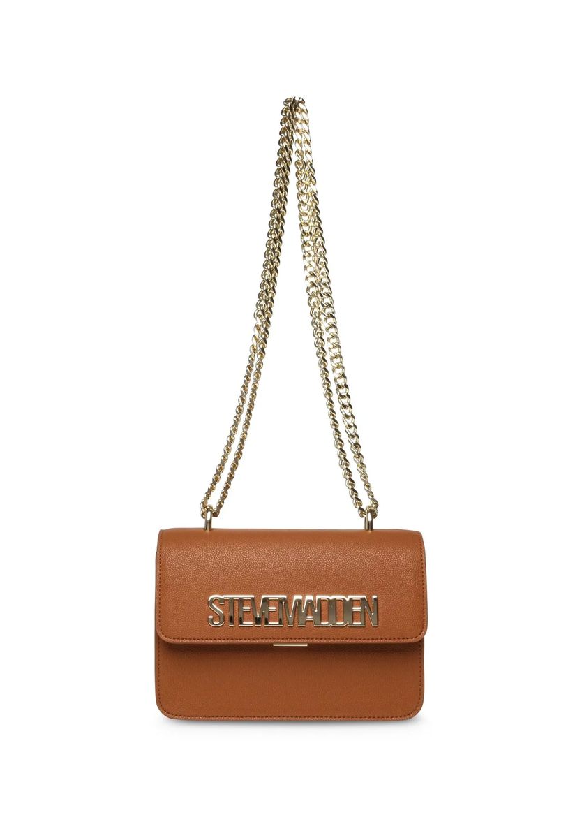 Schultertasche mit Logo-Plakette und Kette