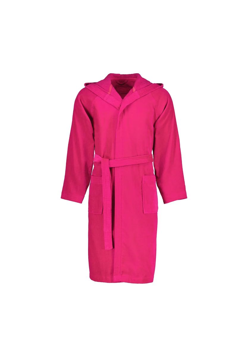 Gemütlicher Kapuzenbademantel aus Baumwollvelours