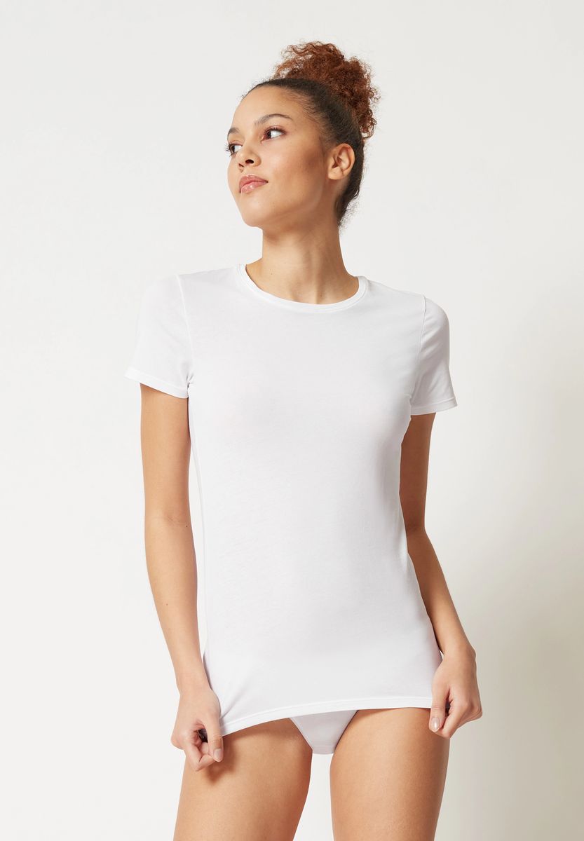 Klassisches Figurbetontes Baumwoll-T-Shirt