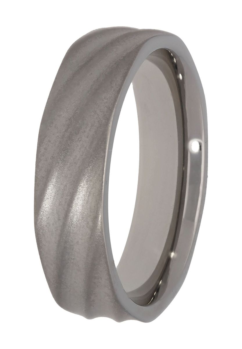Satinierter Wellenförmiger Skulpturaler Bandring