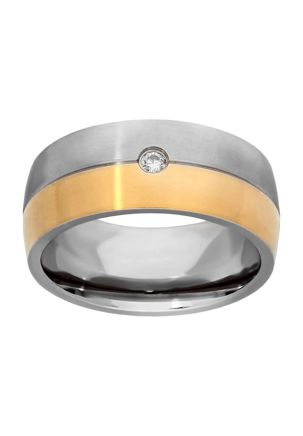 Eleganter zweifarbiger Titan-Bandring