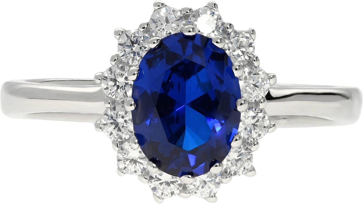 Ring mit ovalem blauem Spinell