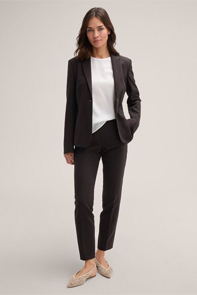 Minimalistische Kurzarm-Bluse aus Crêpe