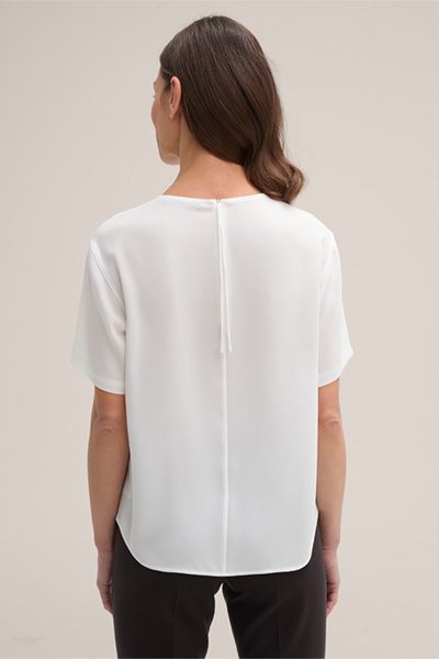Minimalistische Kurzarm-Bluse aus Crêpe