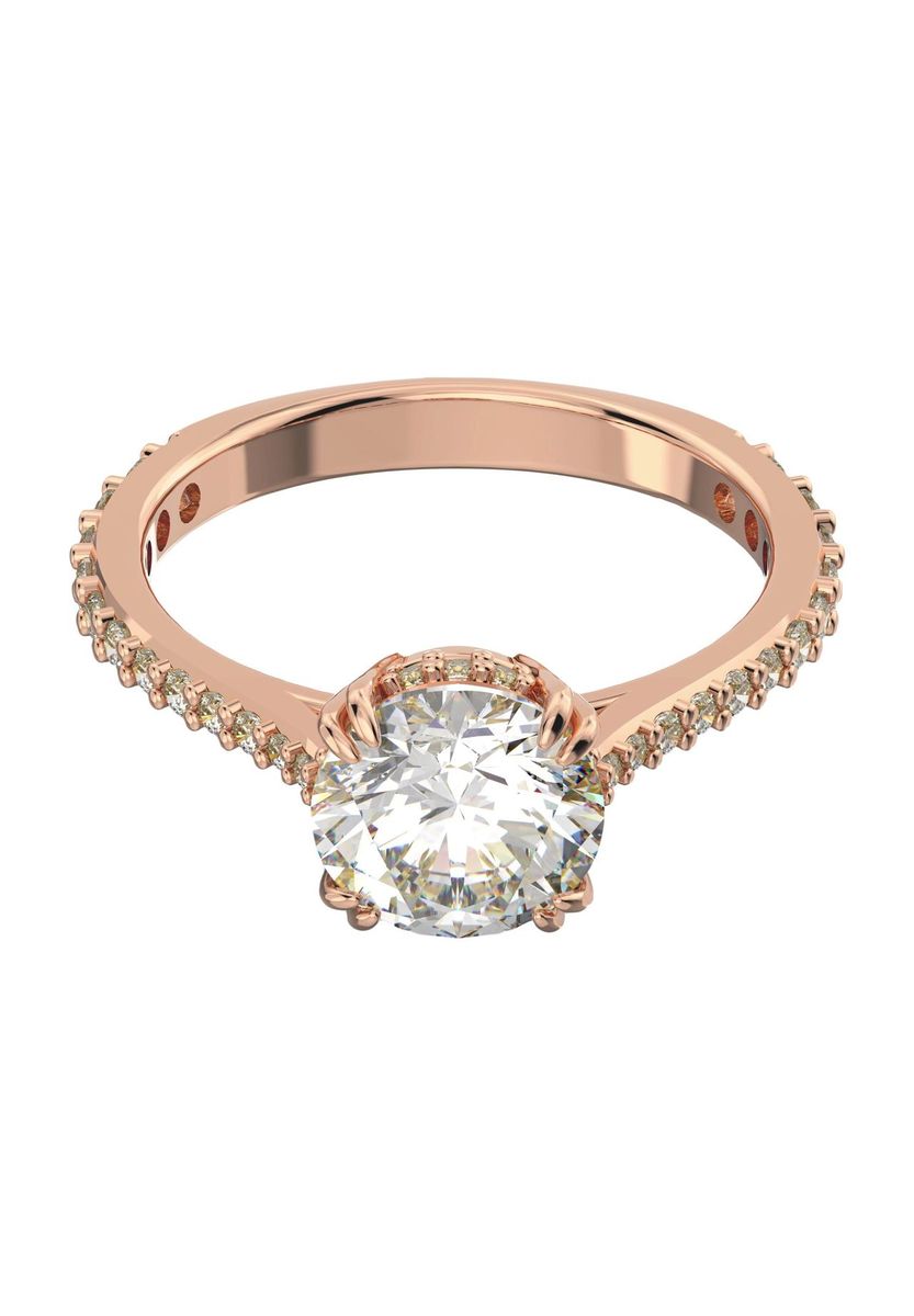 Eleganter Solitärring mit rundem Kristall