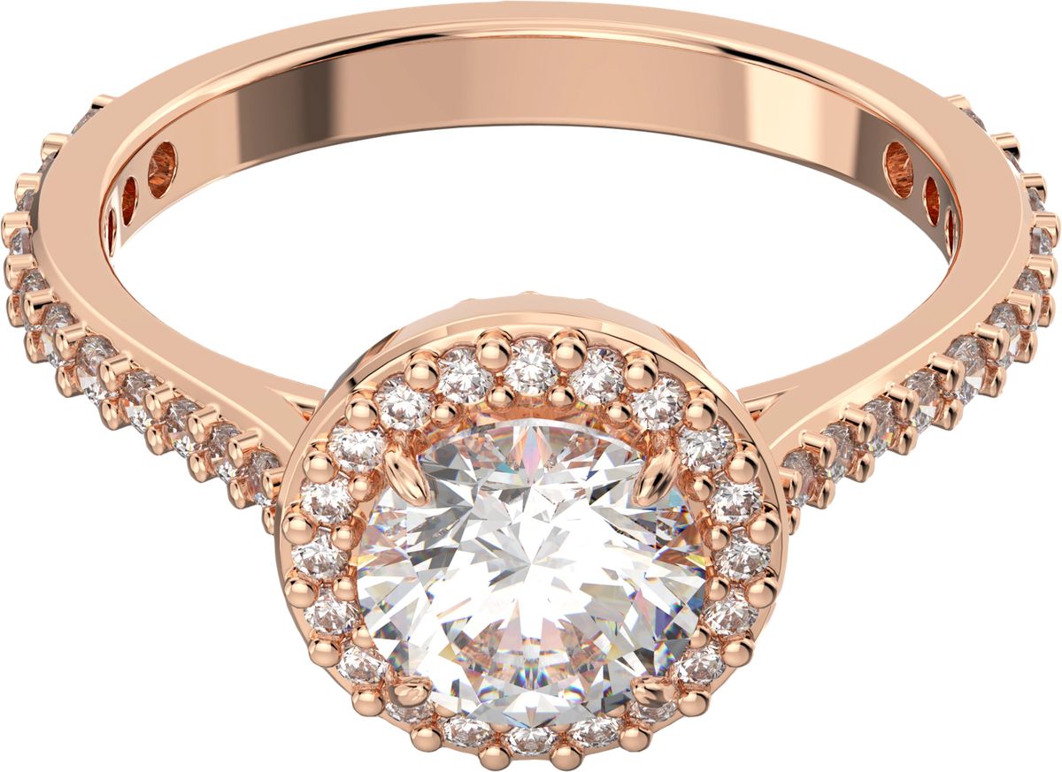 Eleganter Solitärring mit rundem Kristall
