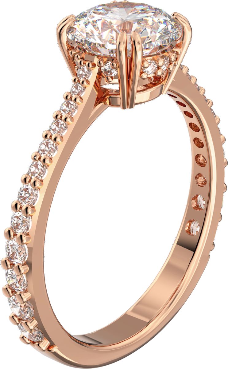 Eleganter Solitärring mit rundem Kristall