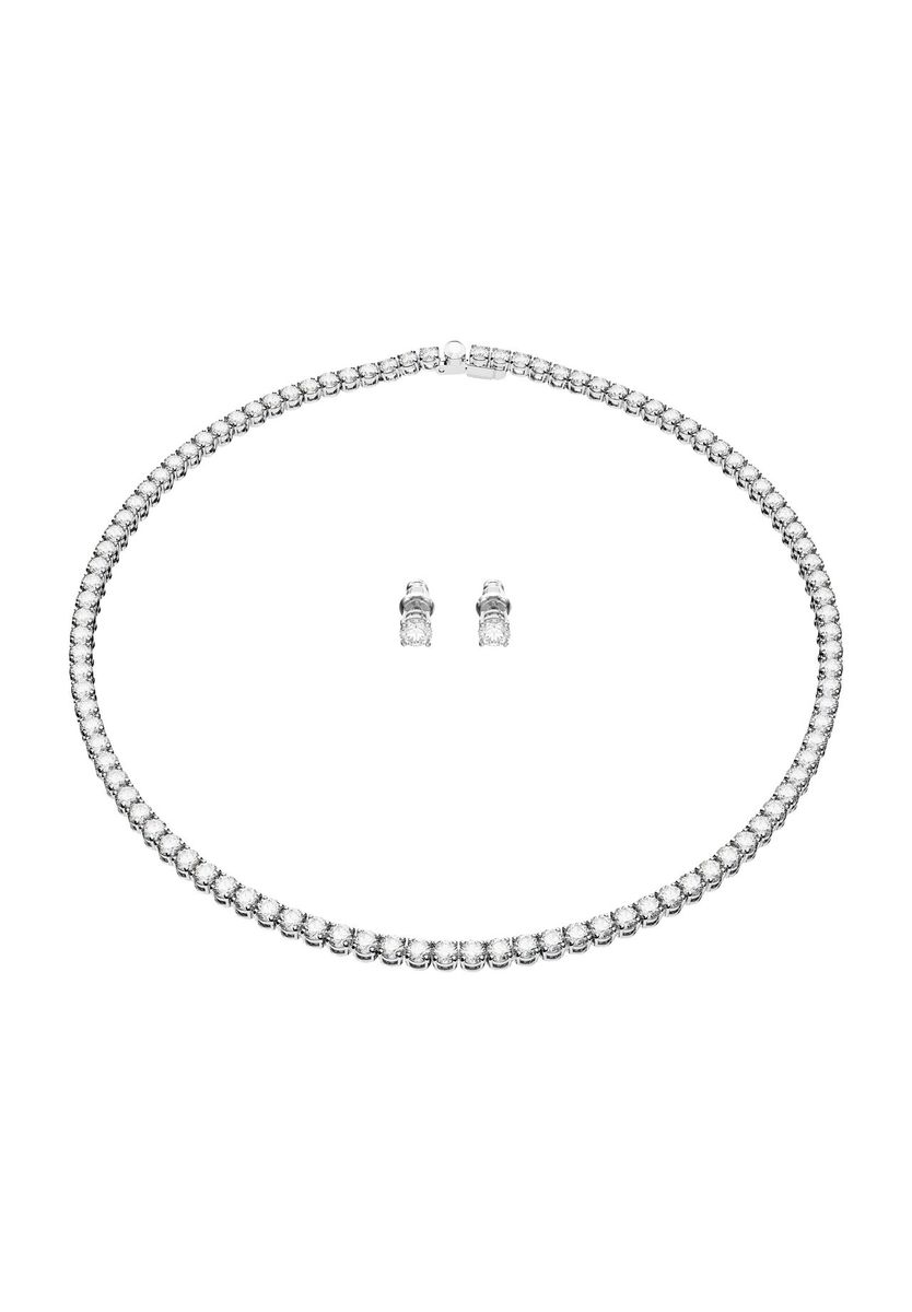 Funkelndes Tennis-Halsketten- und Ohrstecker-Set