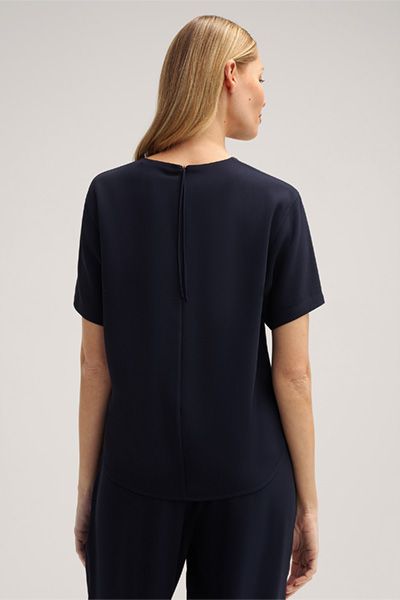 Minimalistische Kurzarm-Crepe-Bluse