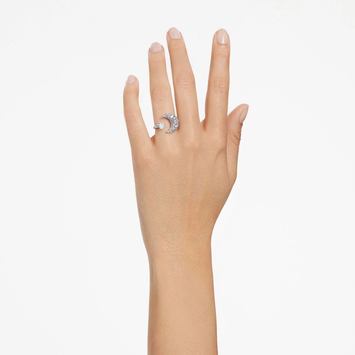 Offener Ring mit Halbmond-Motiv