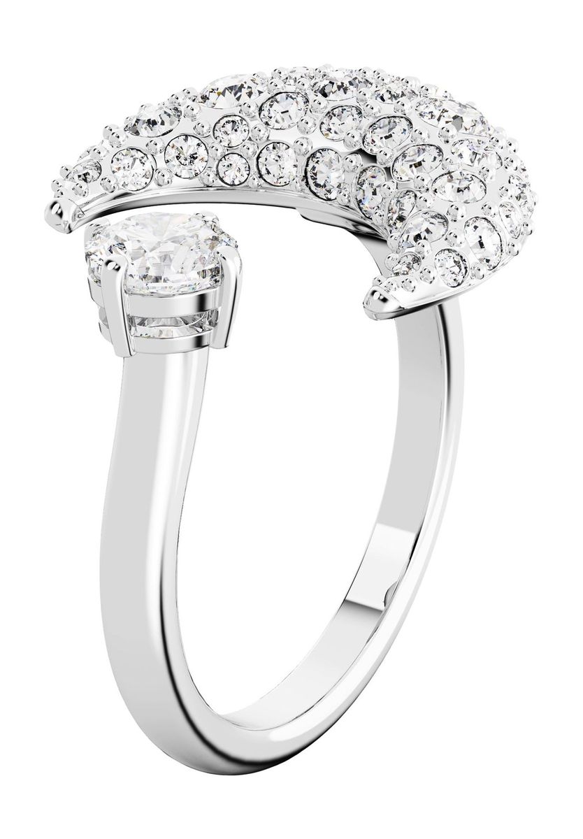 Kristallbesetzter Ring im Halbmond-Design