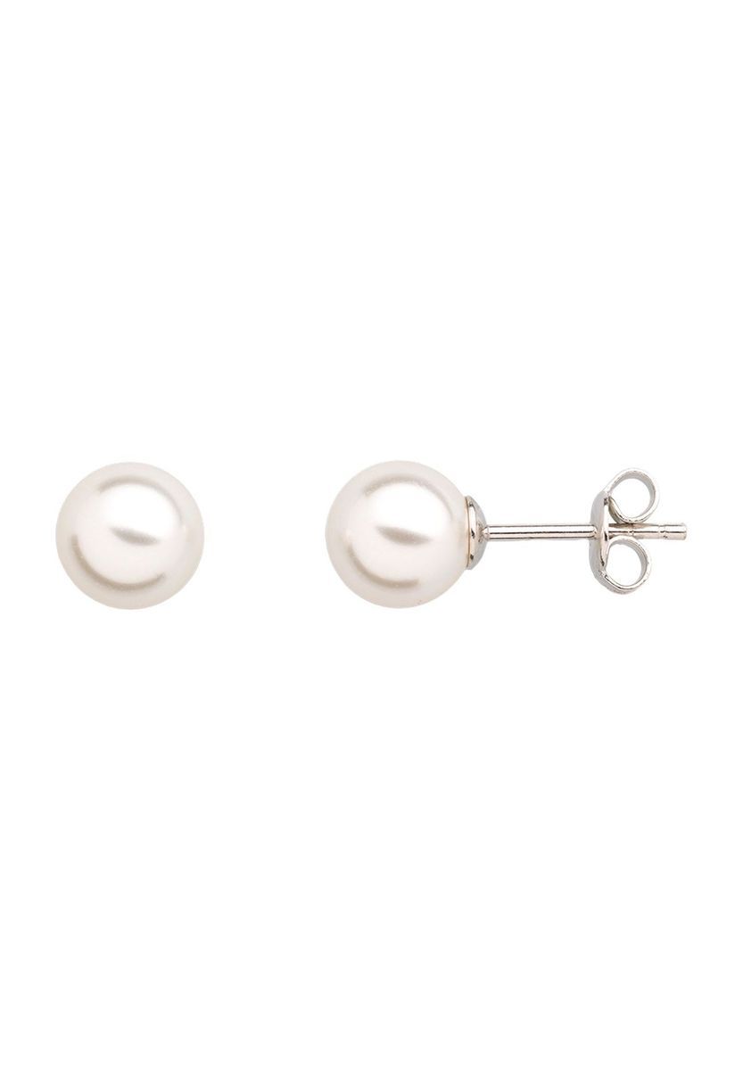 Zeitlose weiße Perlenohrstecker