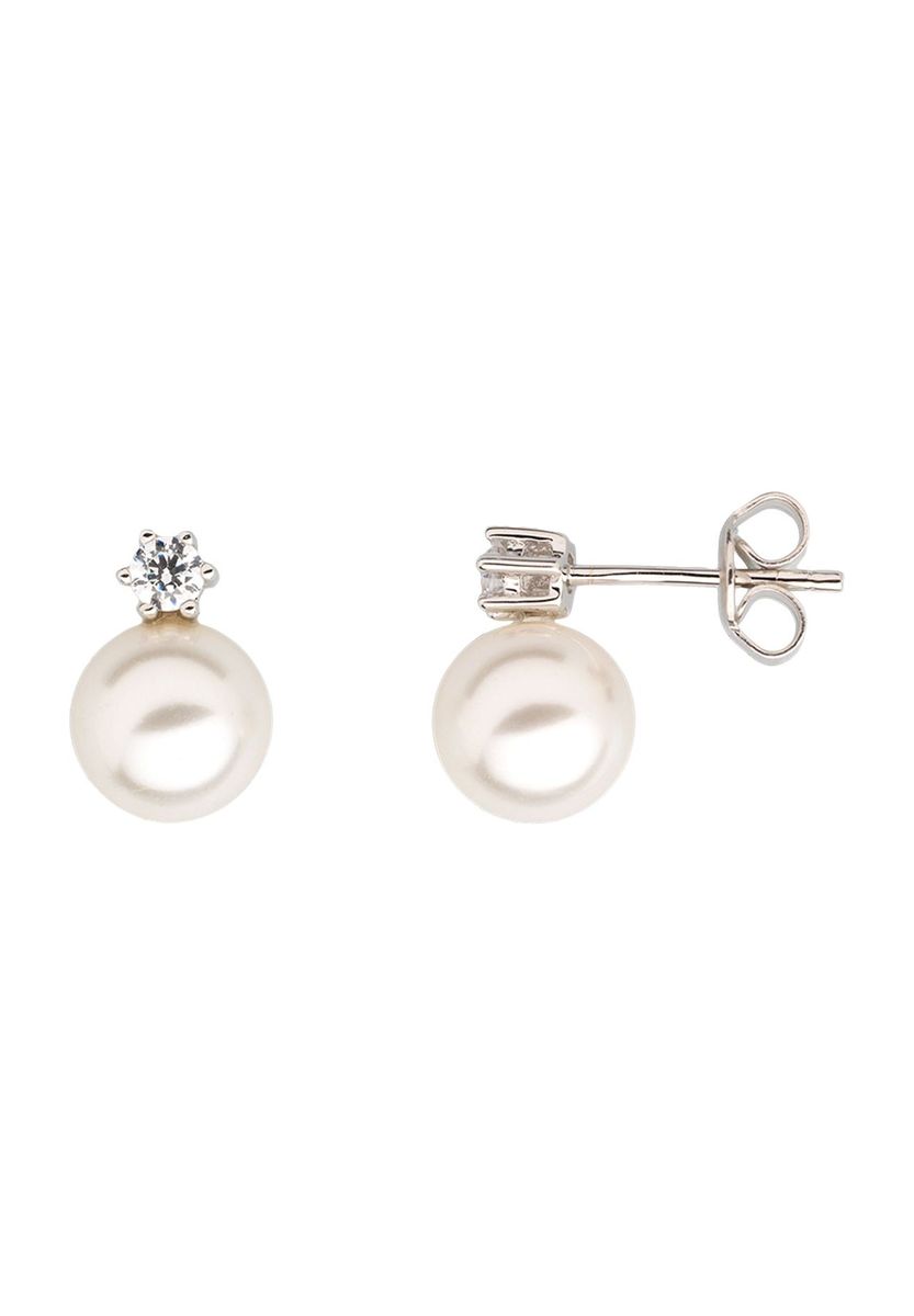 Elegante Perlen- und Zirkonia-Ohrstecker