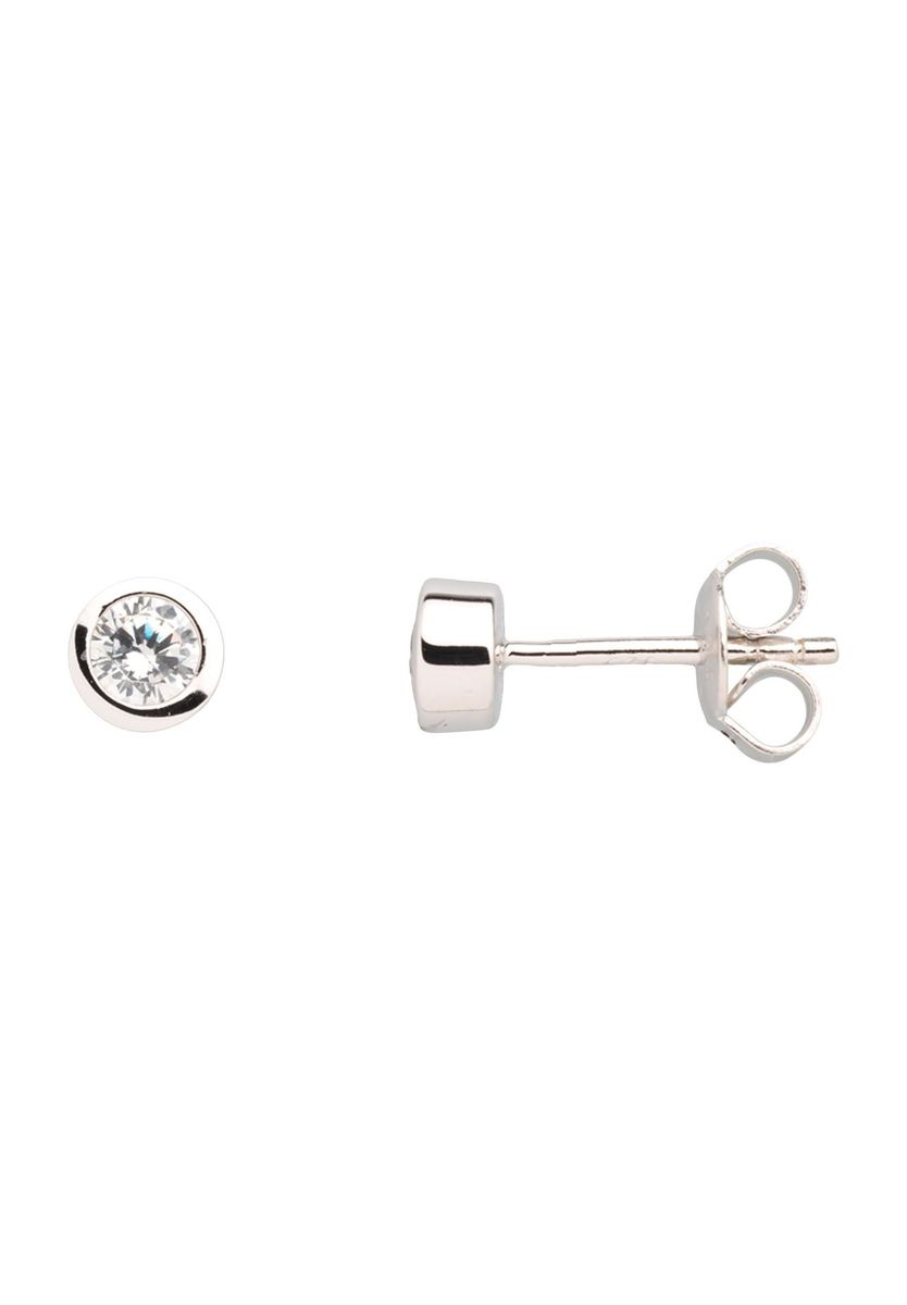 Minimalistische Zirkonia Ohrstecker mit Zarge