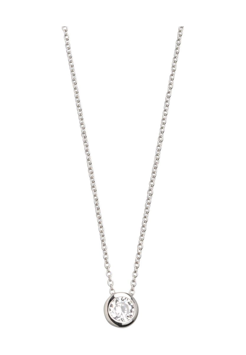 Solitär-Zirkonia Kette mit Zargenfassung