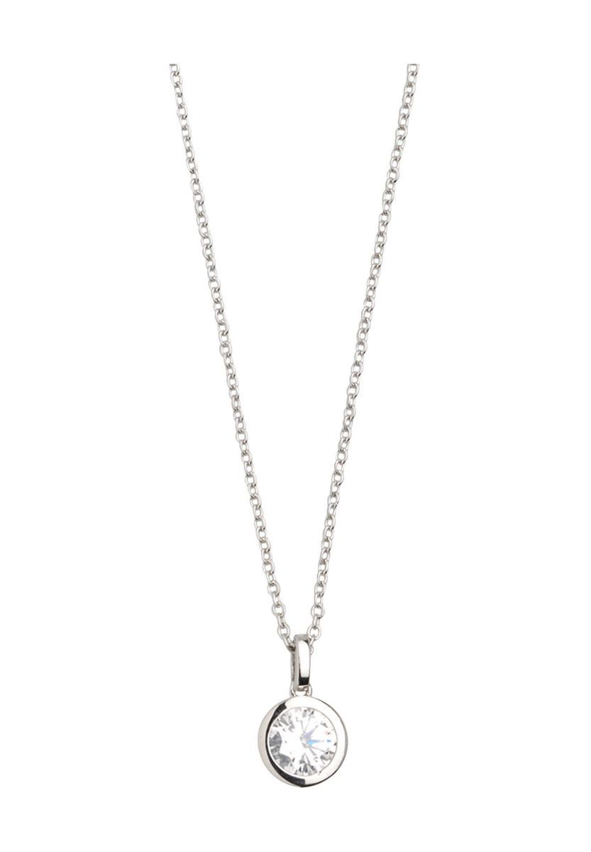 Elegante Solitär-Halskette mit Zirkonia