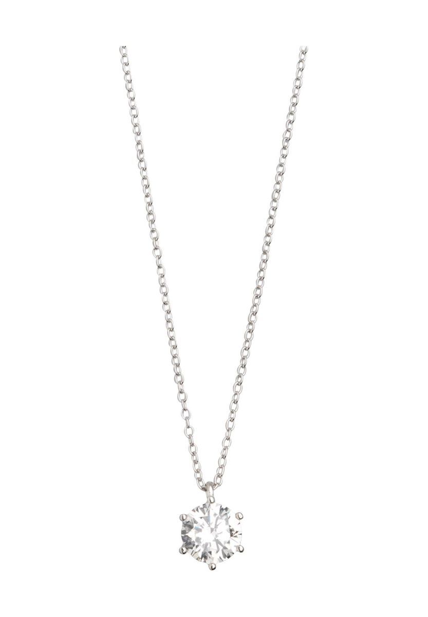 Elegante Solitär Zirkonia Silberkette