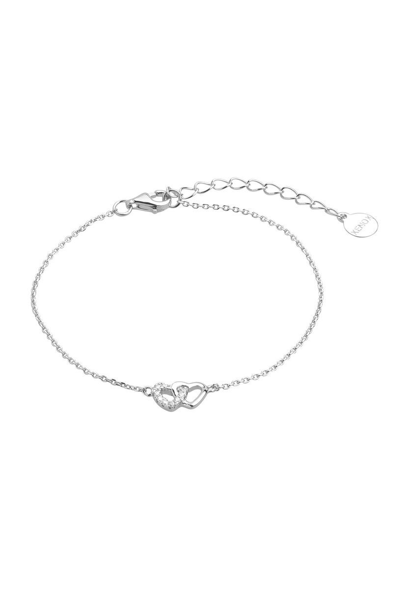 Silberarmband mit verschlungenen Herzen