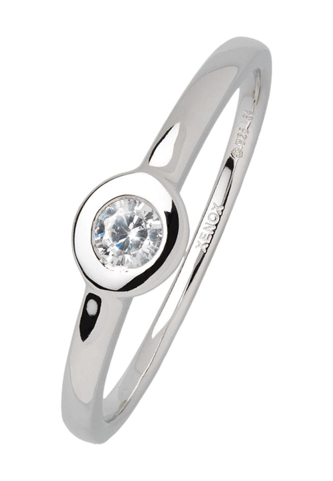 Minimalistischer Zirkonia-Ring mit Zargenfassung