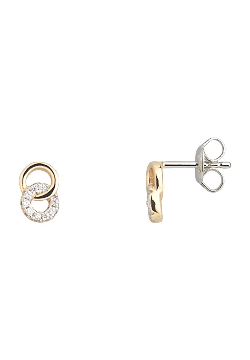 Ineinandergreifende Pavé-Doppelkreis-Stecker
