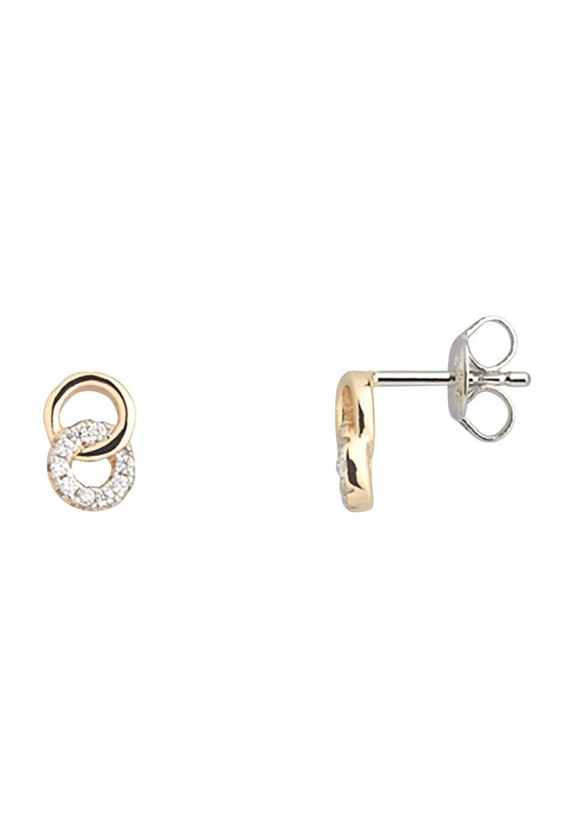 Ineinandergreifende Pavé-Doppelkreis-Stecker