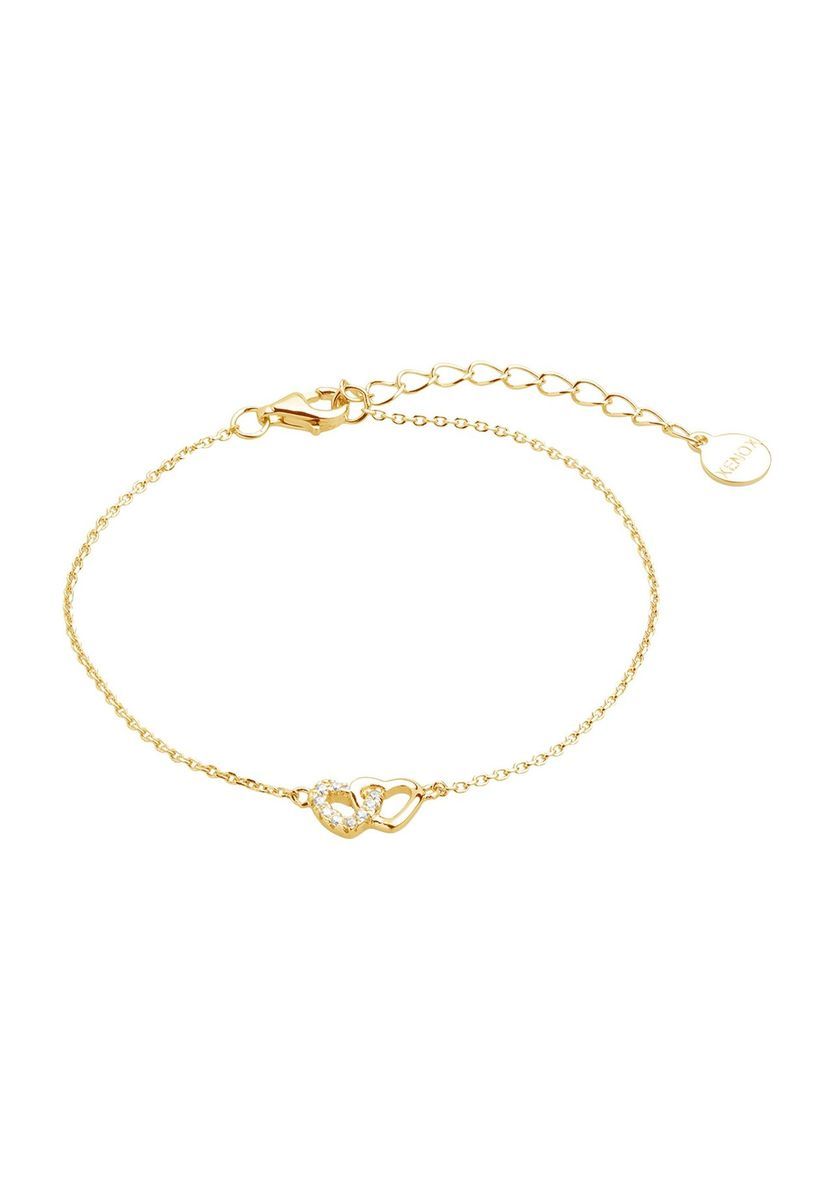 Goldplattiertes Armband mit Doppelherz
