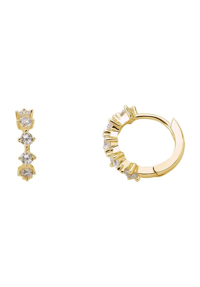 Elegante vergoldete Creolen mit Zirkonia