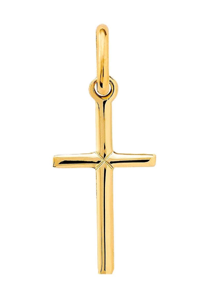 Minimalistischer Kreuzanhänger aus Gelbgold