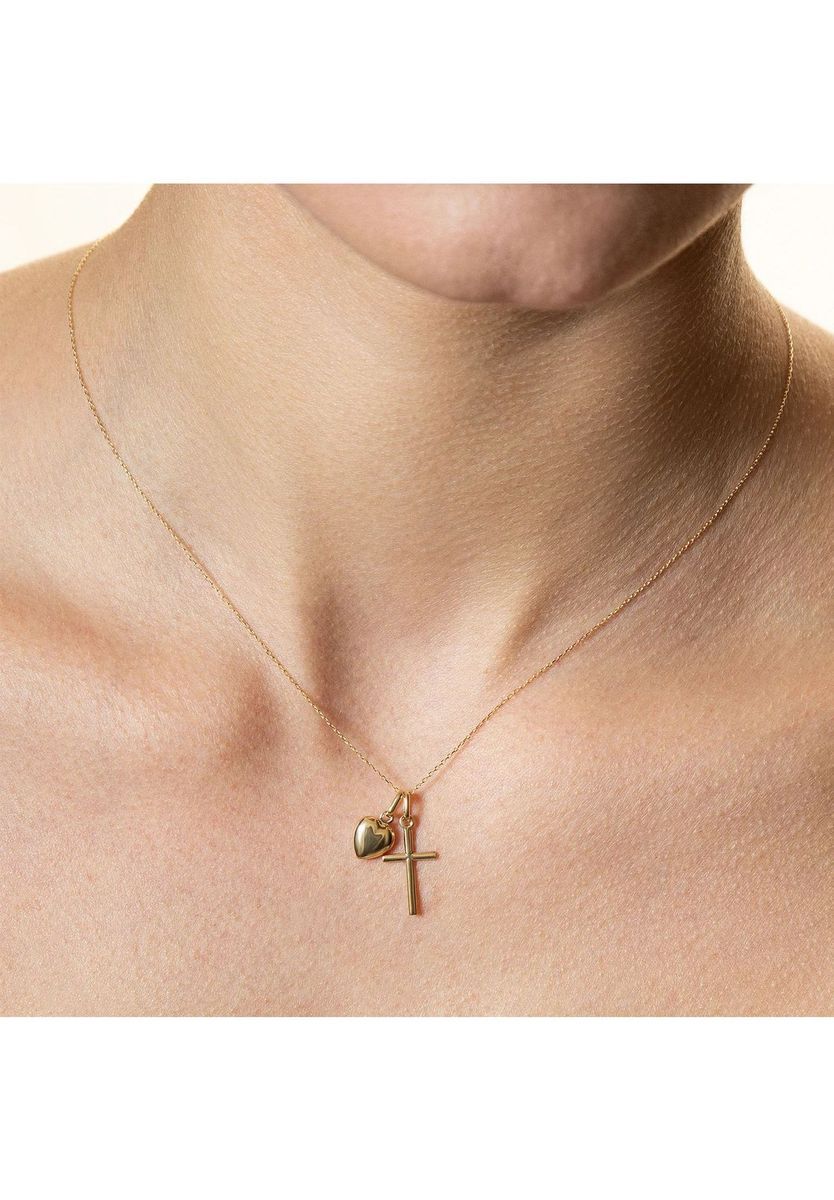 Minimalistischer Kreuzanhänger aus Gelbgold