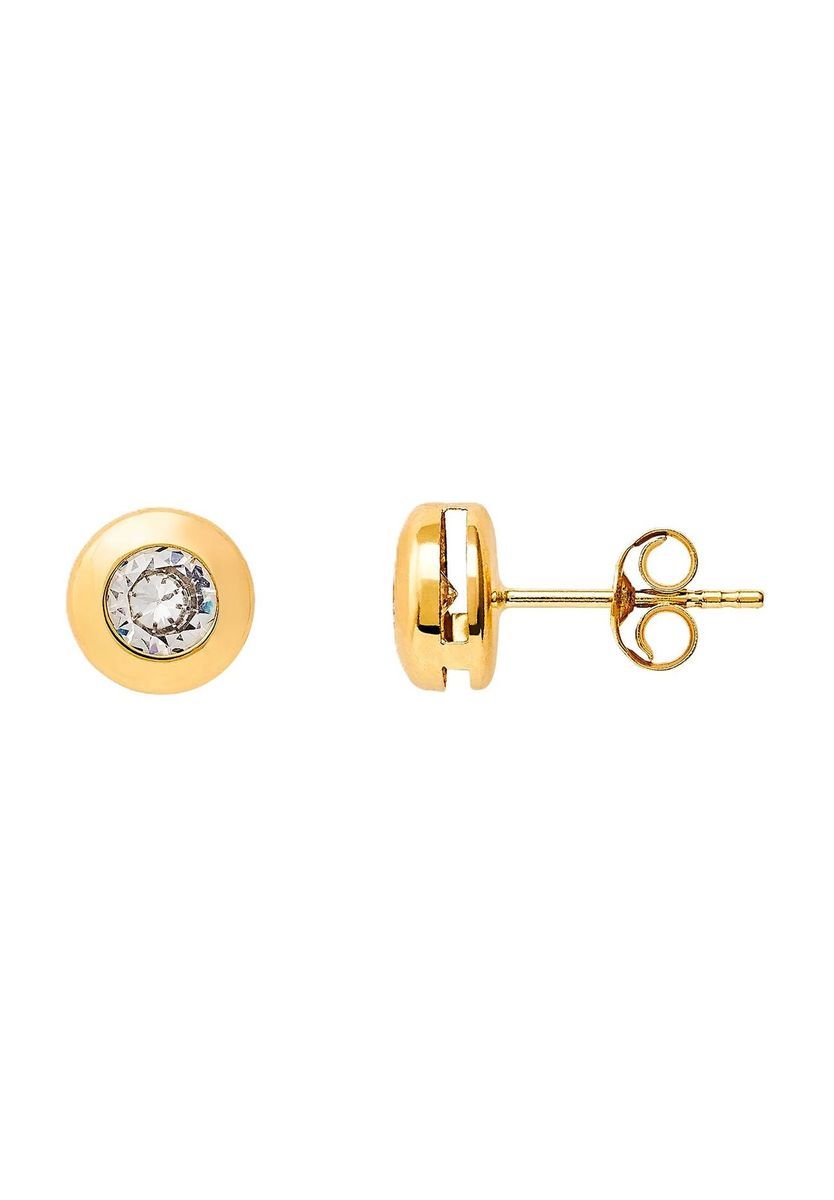 Goldene Ohrstecker mit Zargenfassung