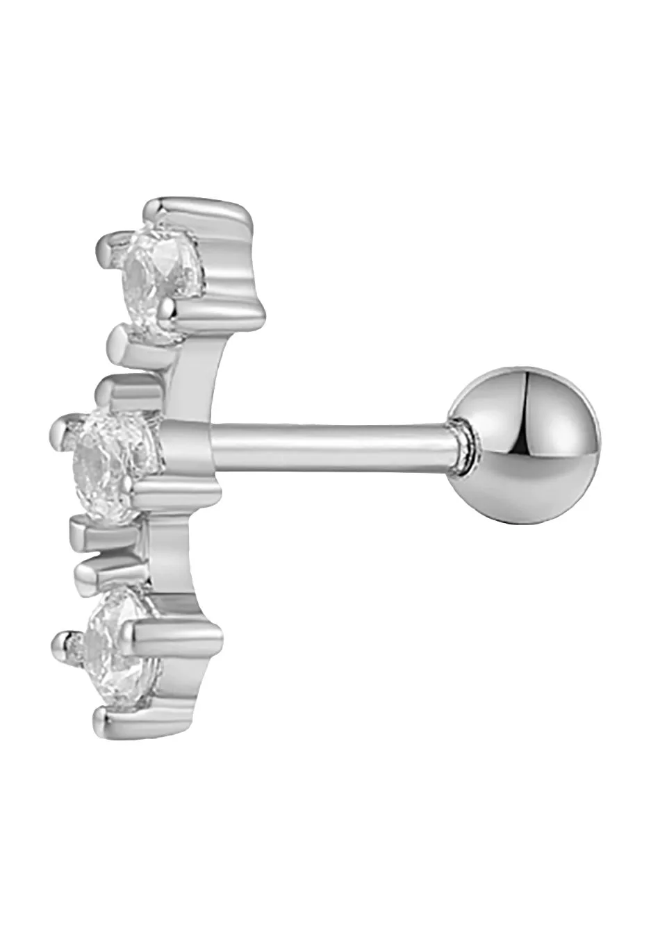 Elegante geschwungene Dreistein-Ohrstecker