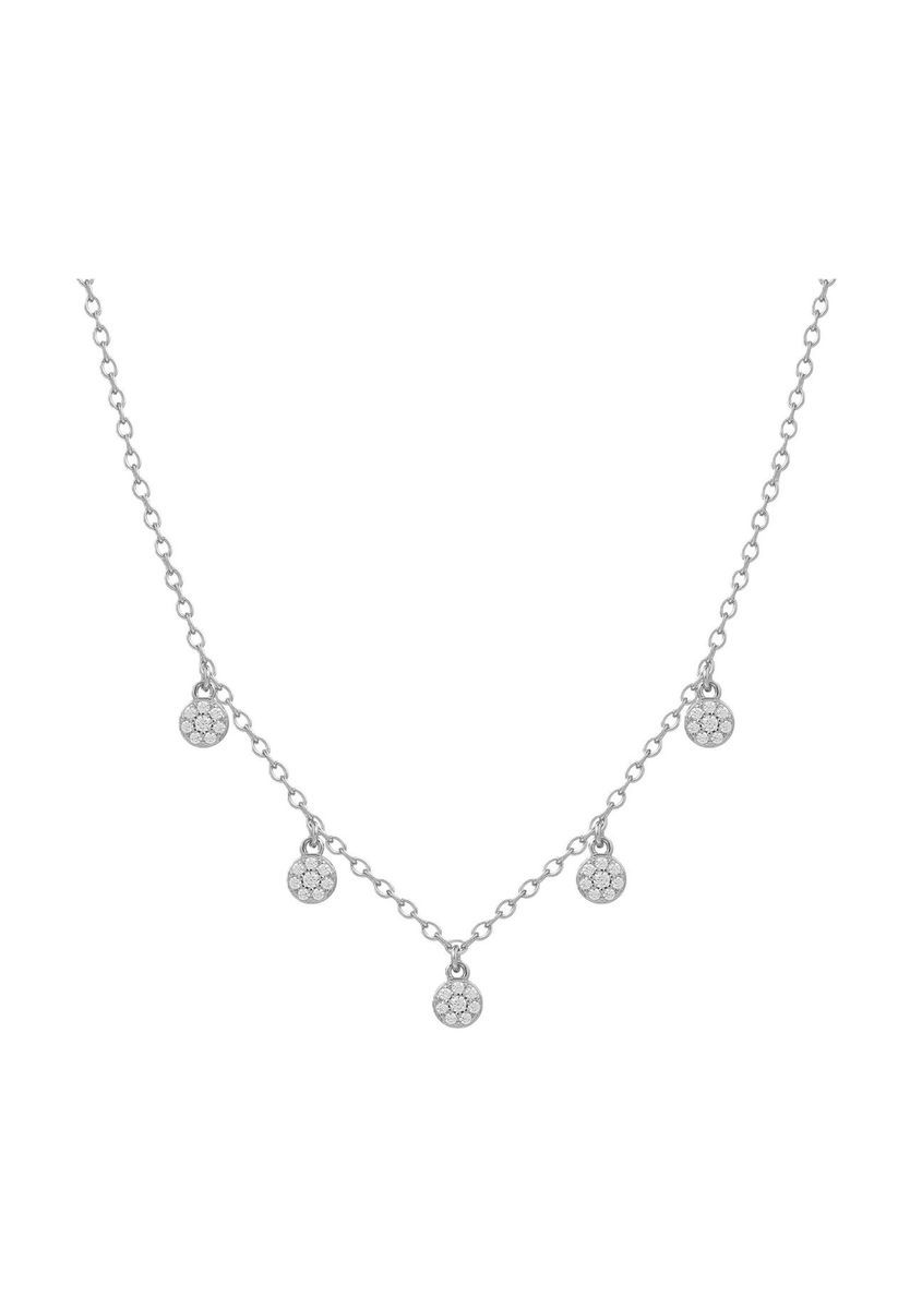 Elegante Sterling-Silber-Halskette mit Anhängern