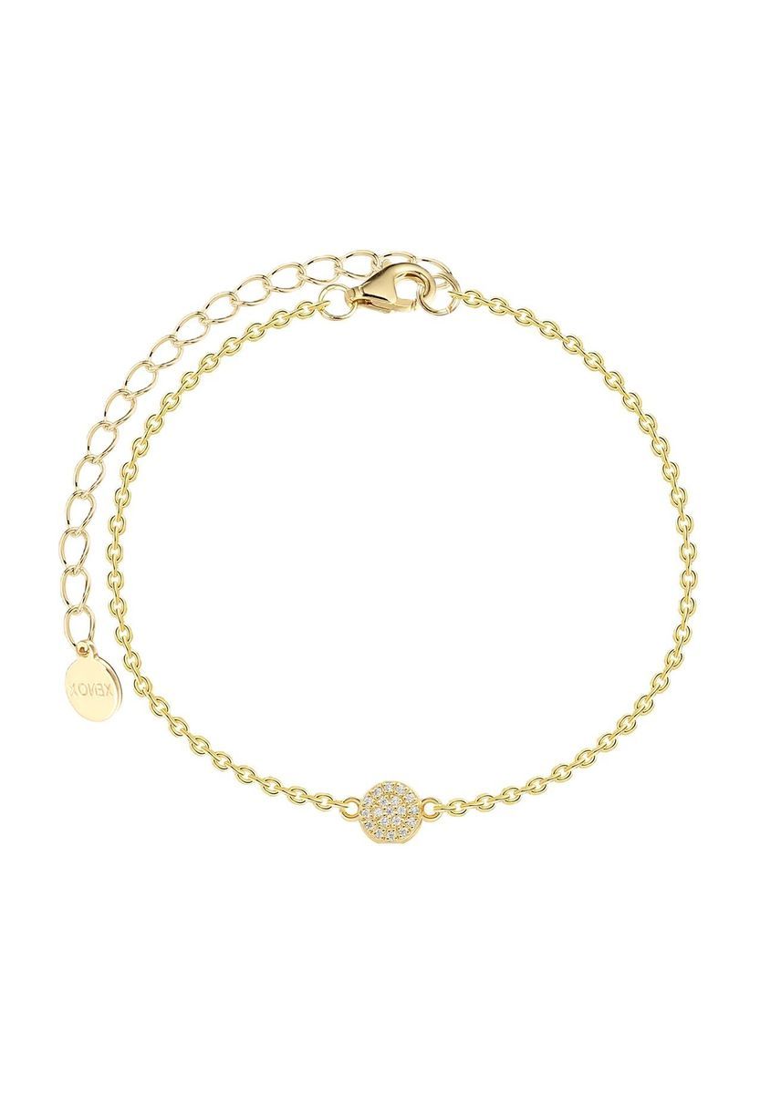Funkelndes Pave-Disc Gliederkettenarmband