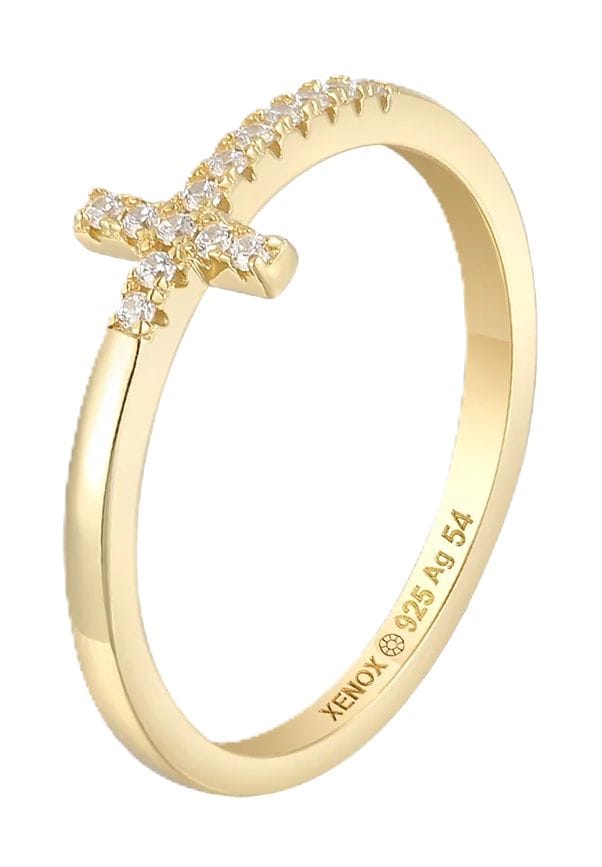 Eleganter Zirkonia Kreuz Ring
