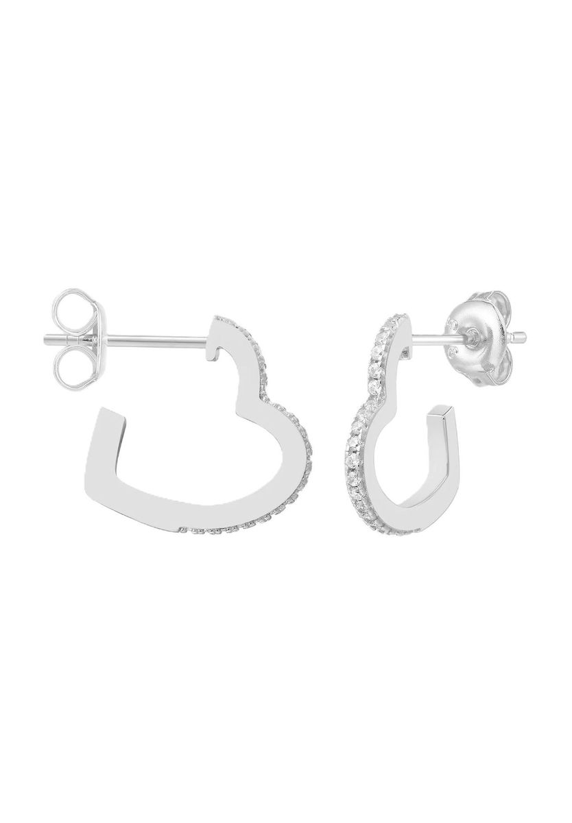 Funkelnde Herz-Ohrstecker mit Zirkonia