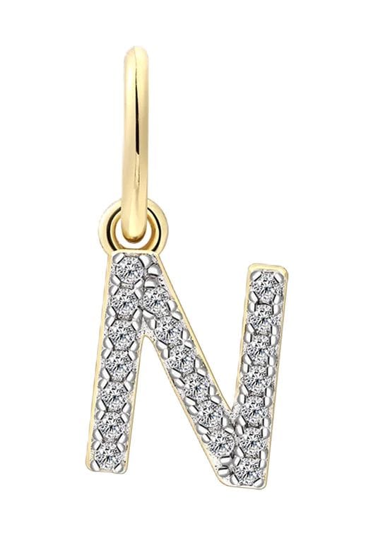 Pave Initial-Buchstabe N Anhänger