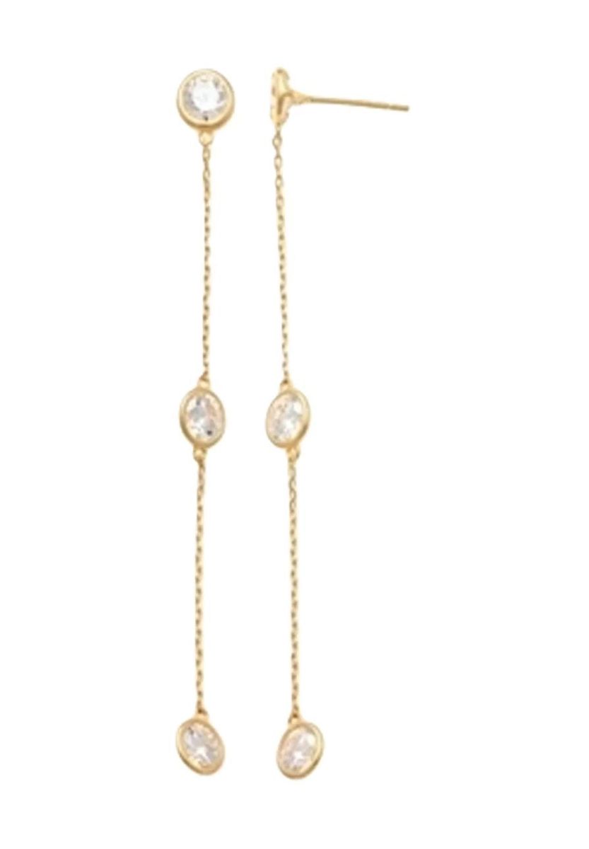 Elegante Tropfenohrringe mit drei Steinen