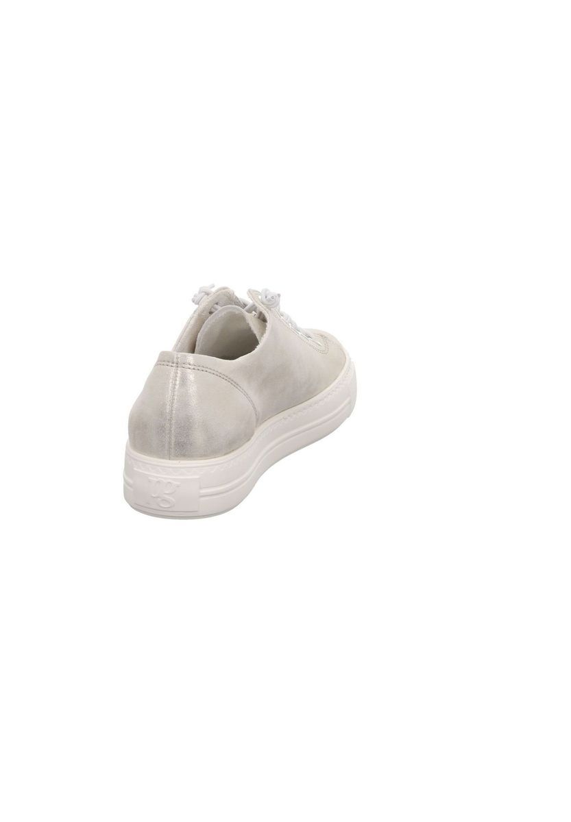 Metallic-Leder Sneaker mit Plateausohle