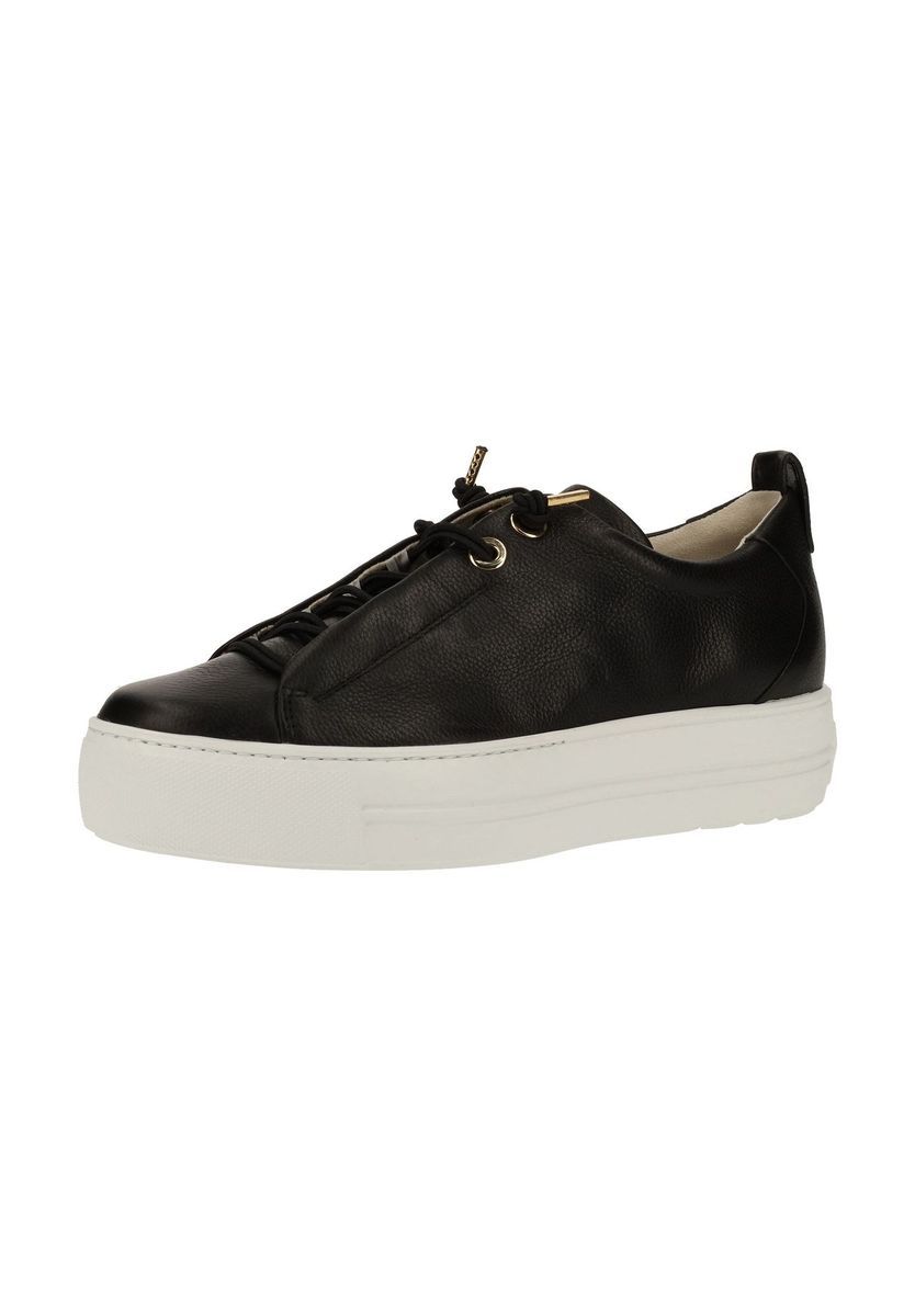 Plateausneaker aus genarbtem Leder