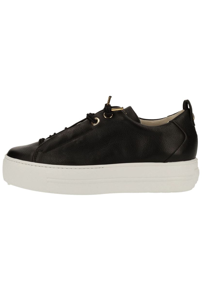 Plateausneaker aus genarbtem Leder