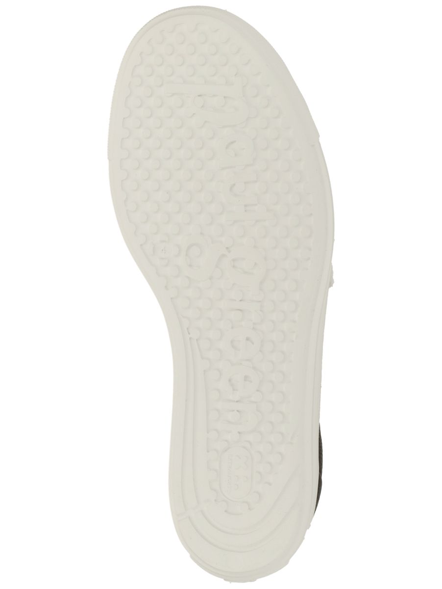 Plateausneaker aus genarbtem Leder
