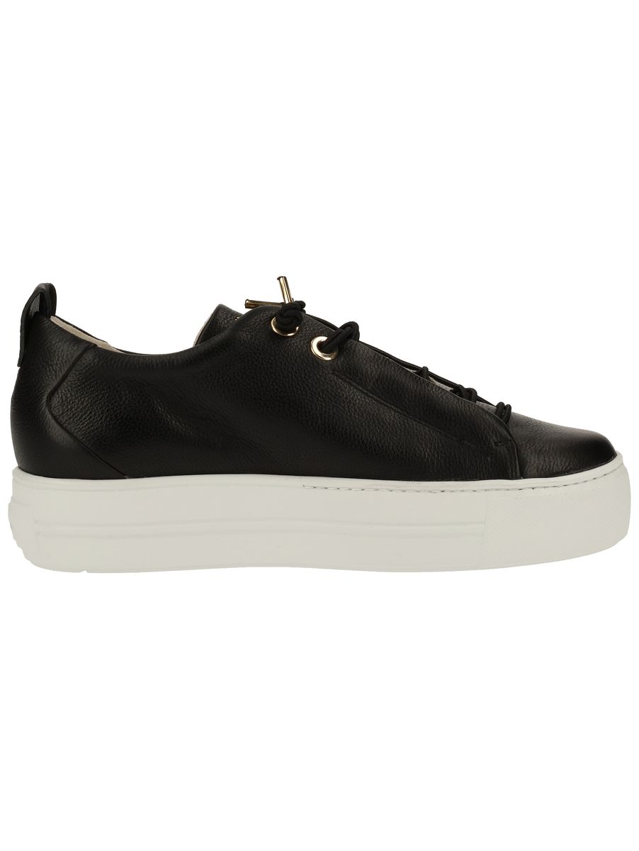 Plateausneaker aus genarbtem Leder