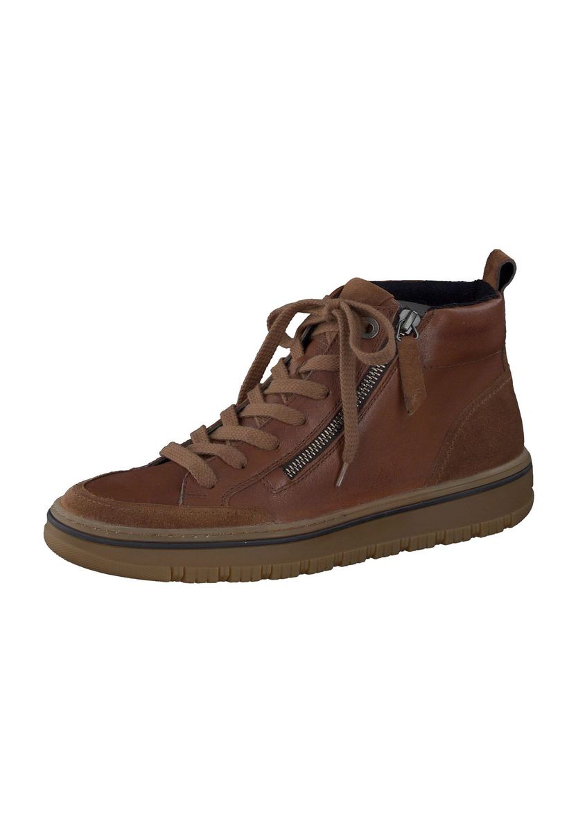 High-Top Leder-Sneaker mit Reißverschluss