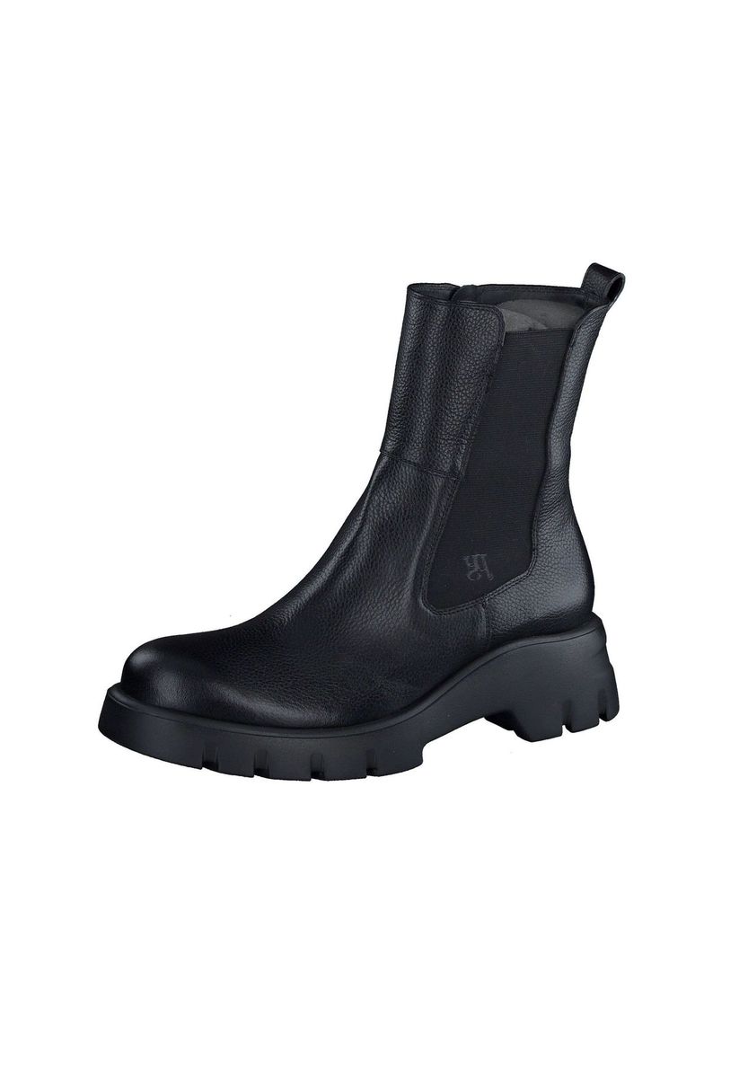 Lederstiefeletten mit Profilsohle