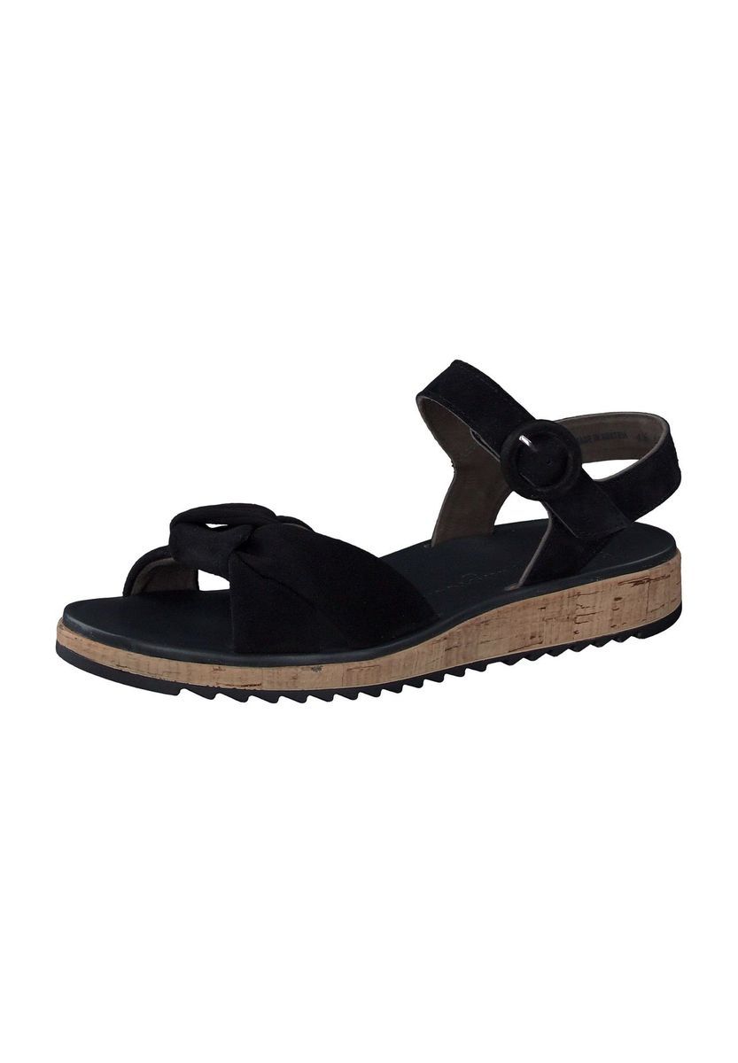 Veloursleder-Sandalen mit Knotendetail