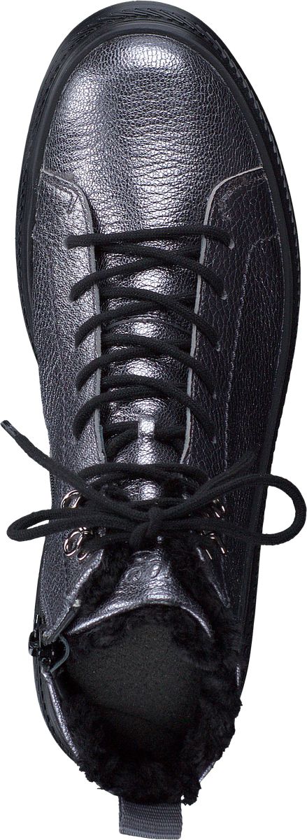 Metallische strukturierte Schnürstiefeletten