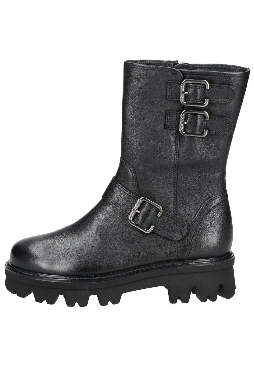 Biker-Boots aus Leder mit Schnallen
