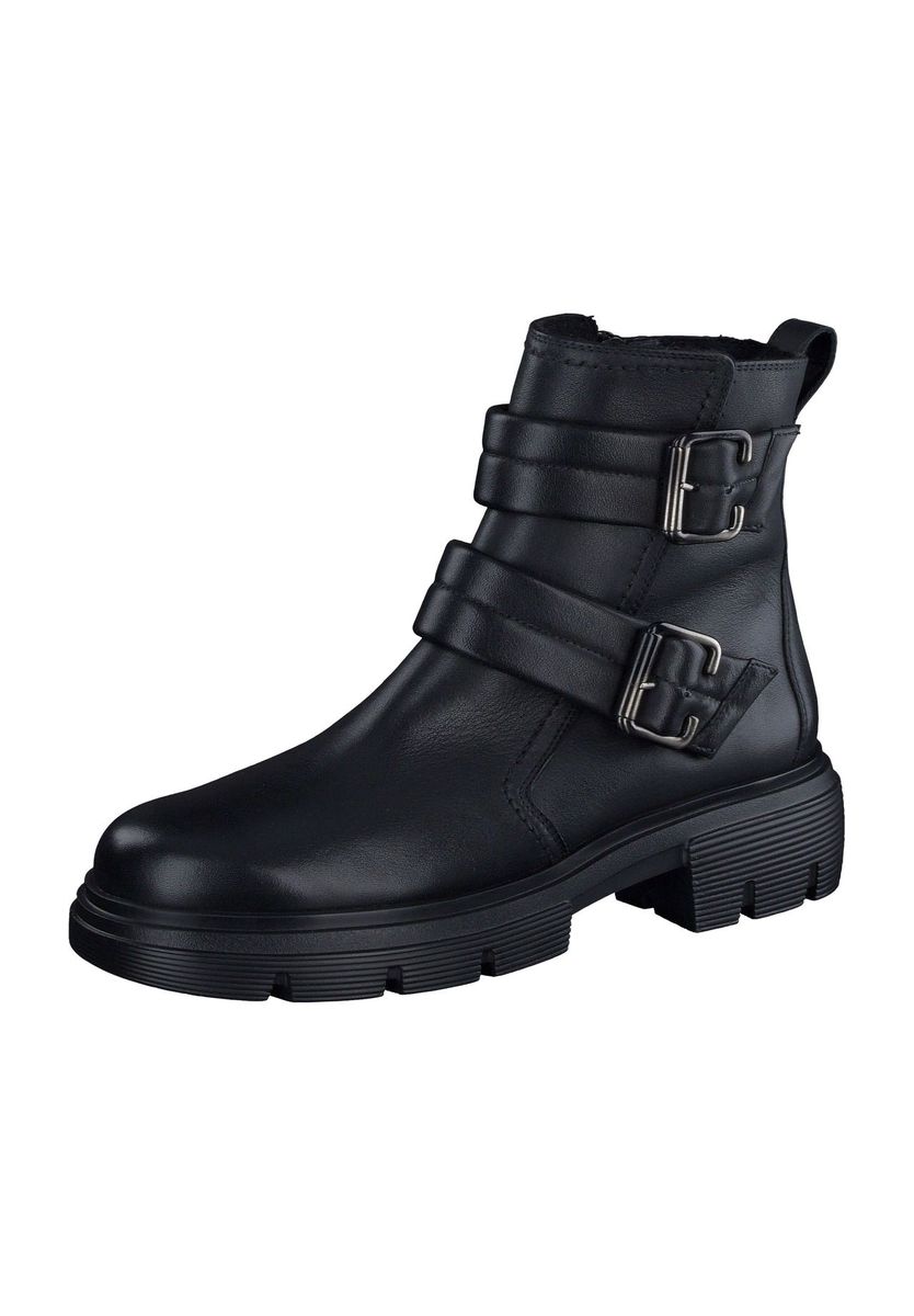 Biker-Boots aus Leder mit Schnallen