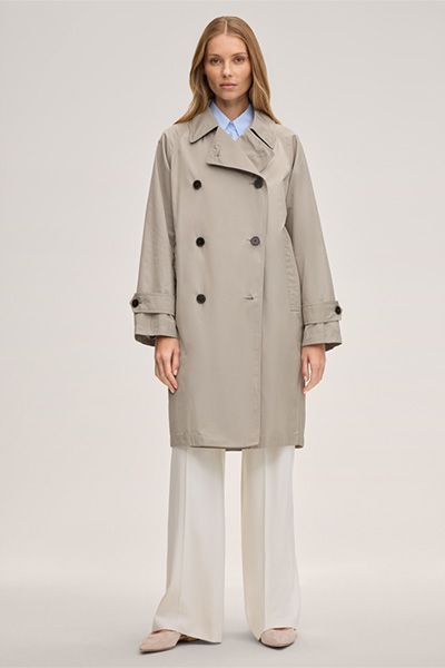 Doppelreihiger Trenchcoat aus Baumwollmix
